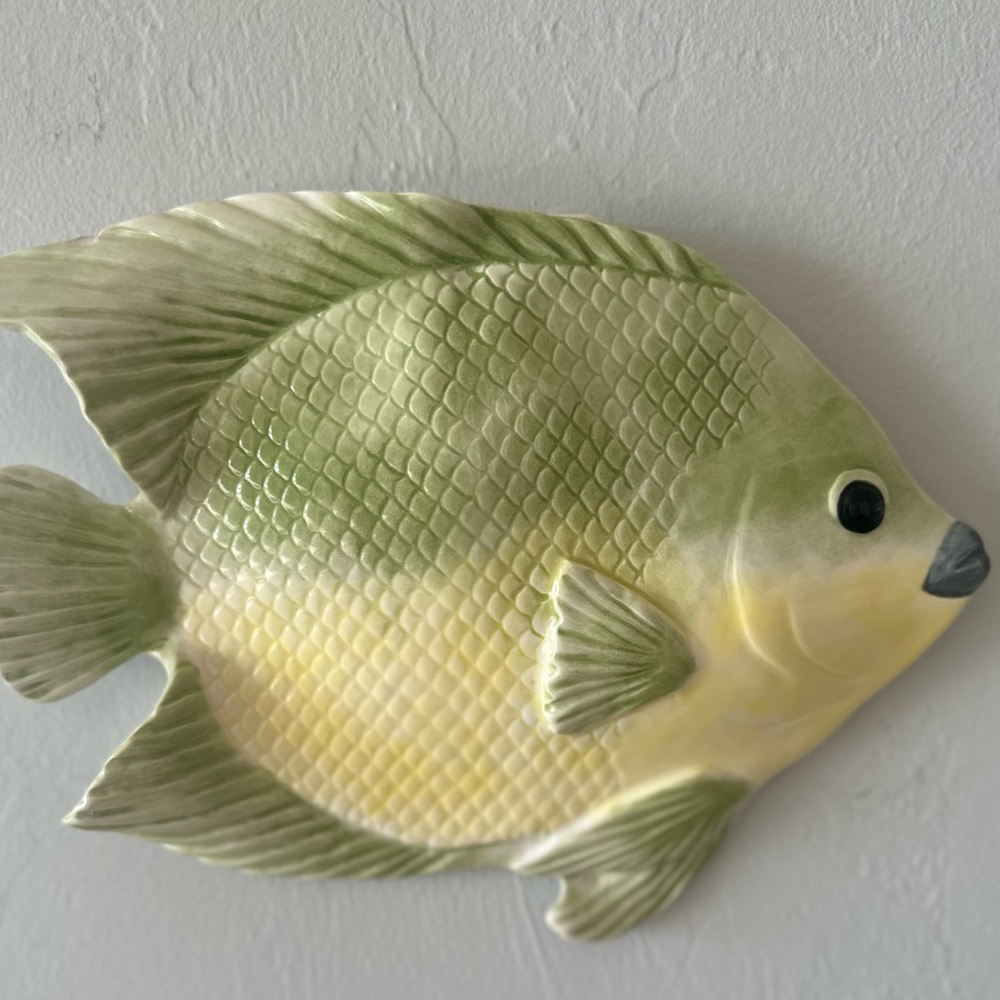 Decorative Green and Yellow Fish Wall Art